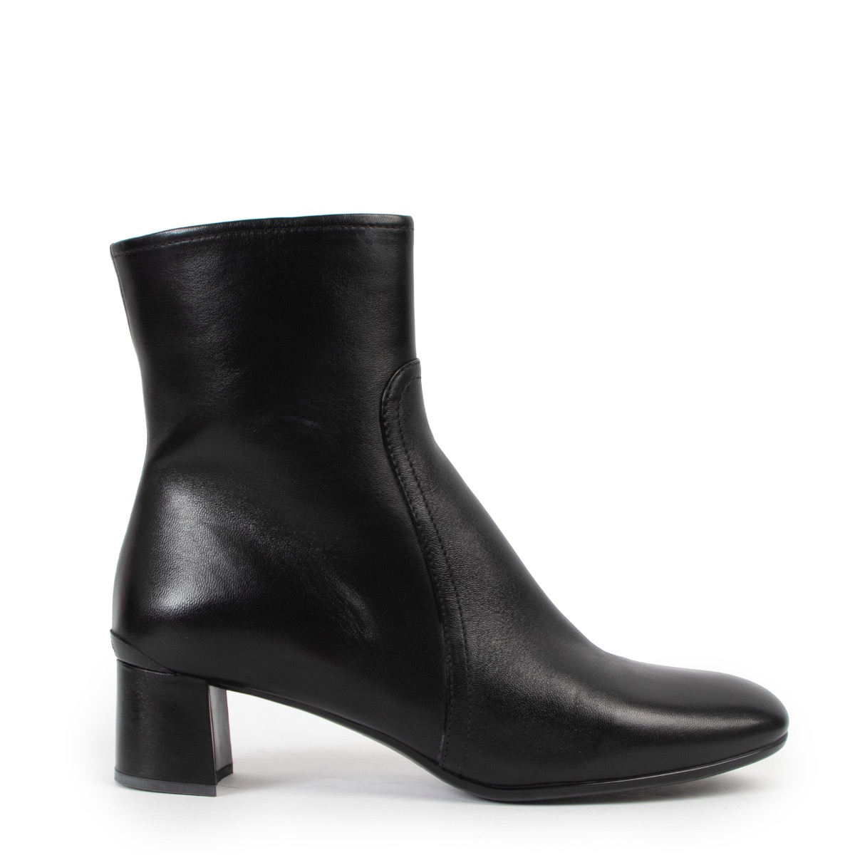 Prada Linea Rossa Ore Black Nappa Leather Ankle Boots Size 38 5