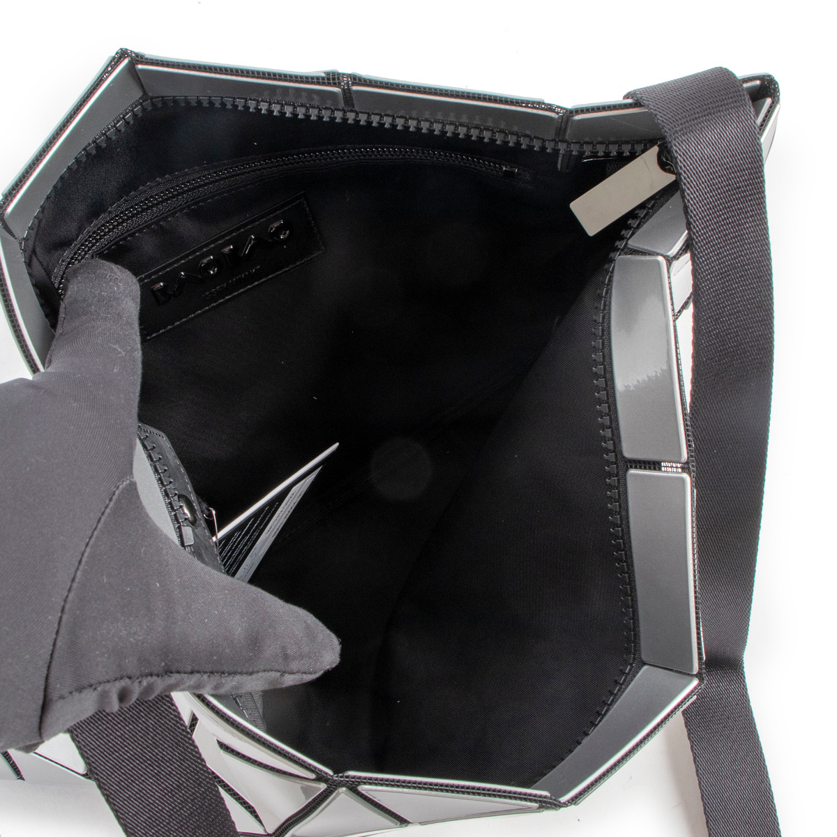 Issey Miyake BaoBao Metallic Silver Crossbody ○ Labellov