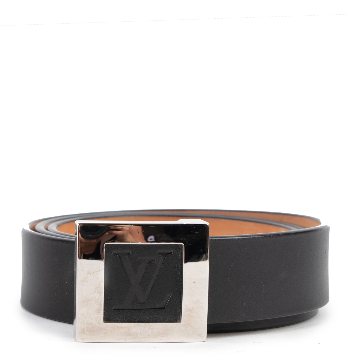 Leather belt Louis Vuitton Black size 95 cm in Leather - 20264317