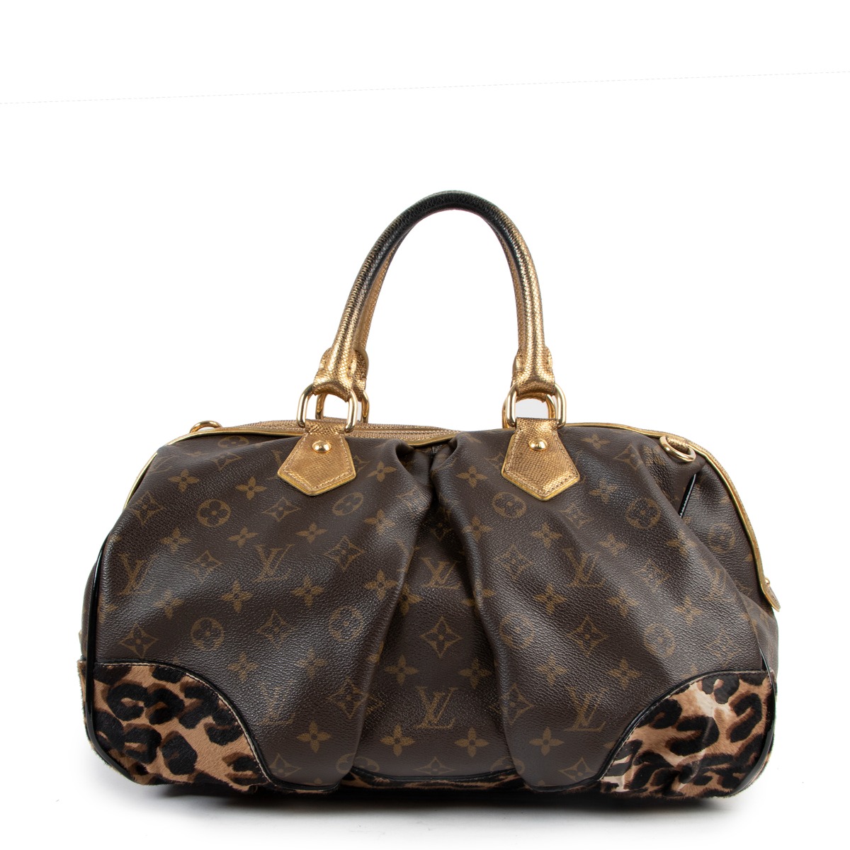 LOUIS VUITTON Monogram Leopard Steven Shoulder Bag M95281 LV Auth 30069a  Cloth ref.600852 - Joli Closet