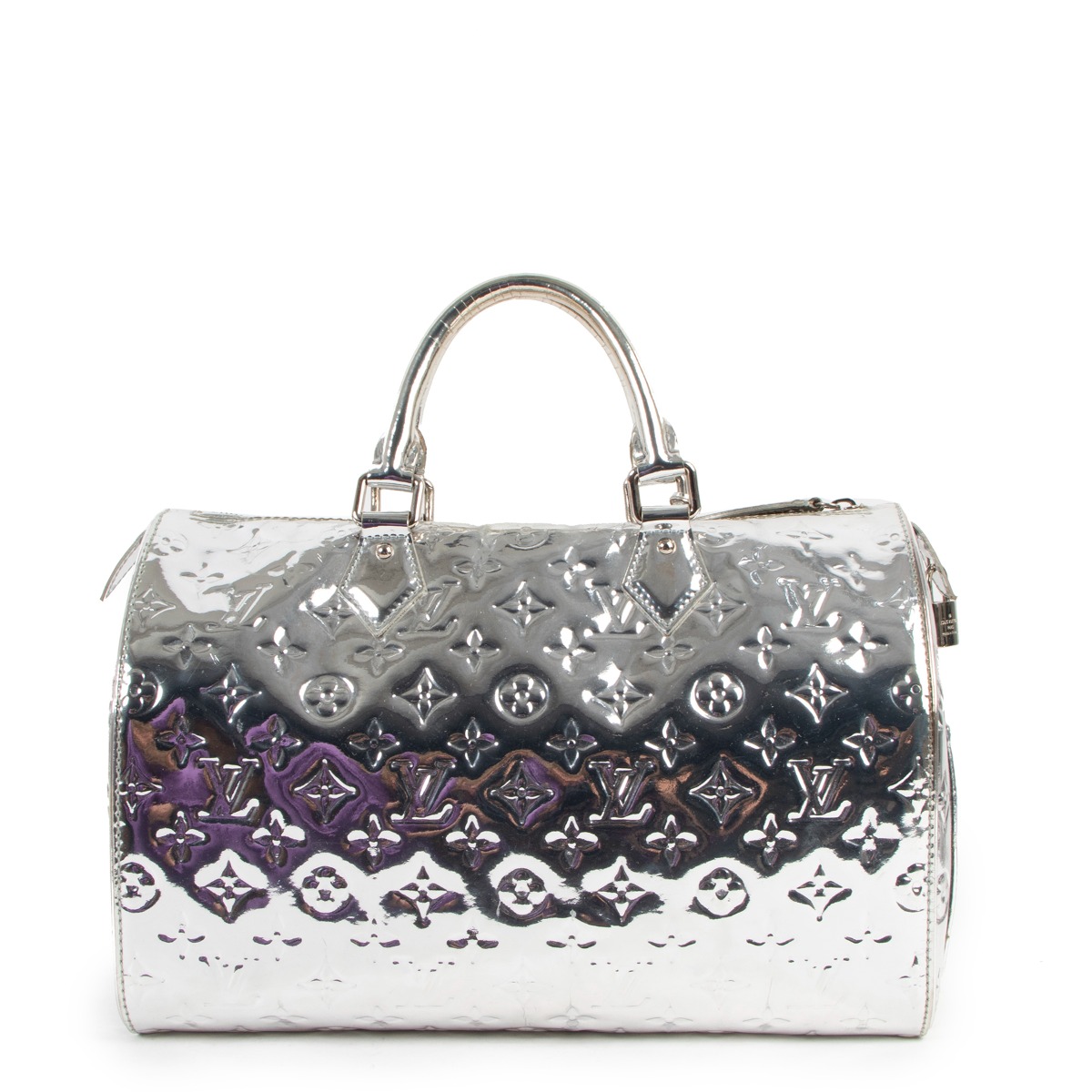 Louis Vuitton LV Speedy silver nylon Silvery ref.679523 - Joli Closet