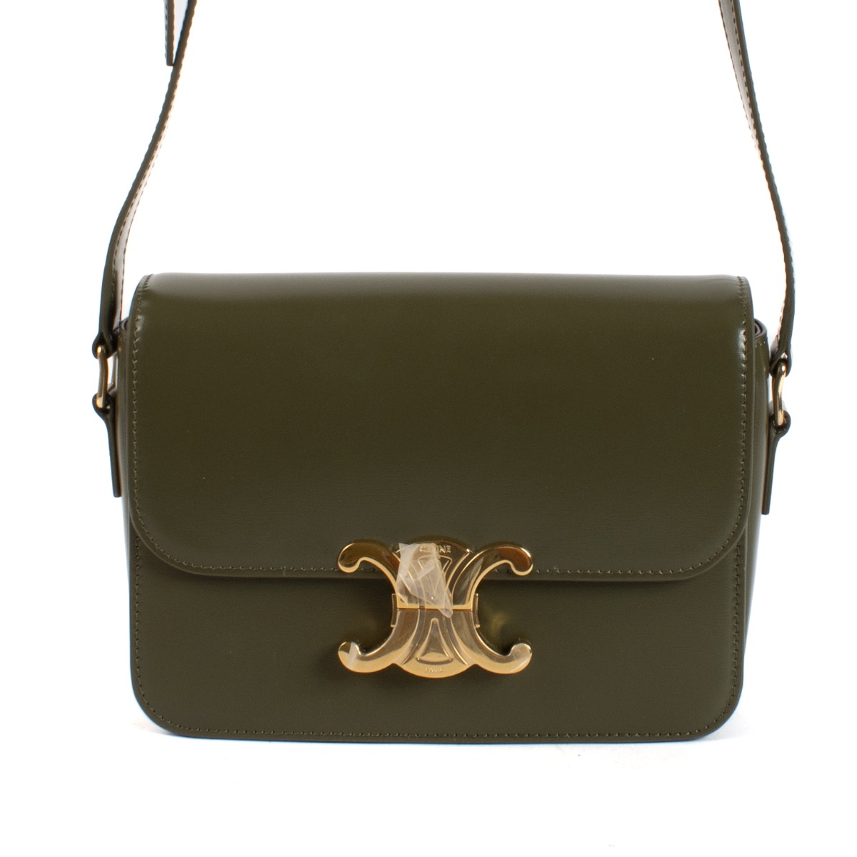 Celine Green Shiny Calfskin Teen Triomphe Bag ○ Labellov ○ Buy