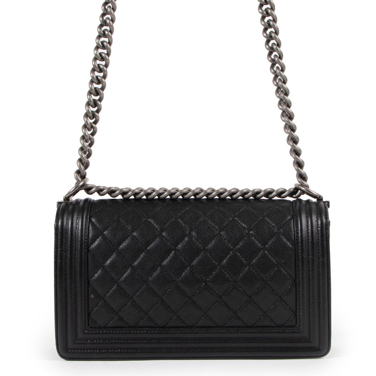 Chanel top handle mini rectangular bag black caviar