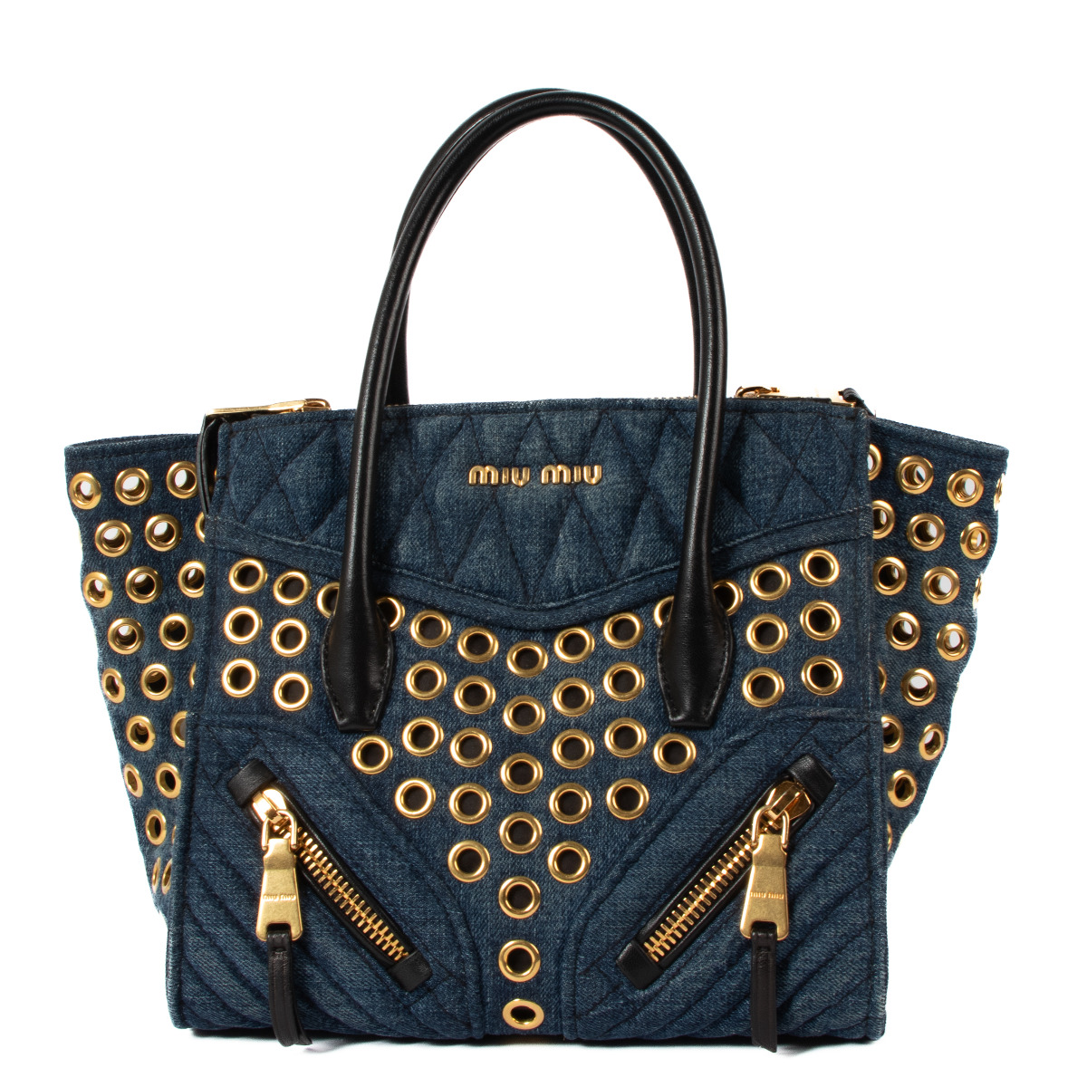 【MIAE】紅煙 Belt denim bag Miu Miu Denim Red Logo Shoulder Bag – Treasures of NYC