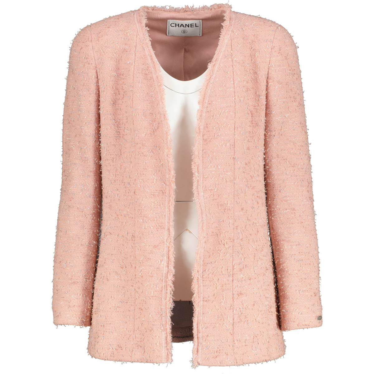 pink boucle tweed jacket