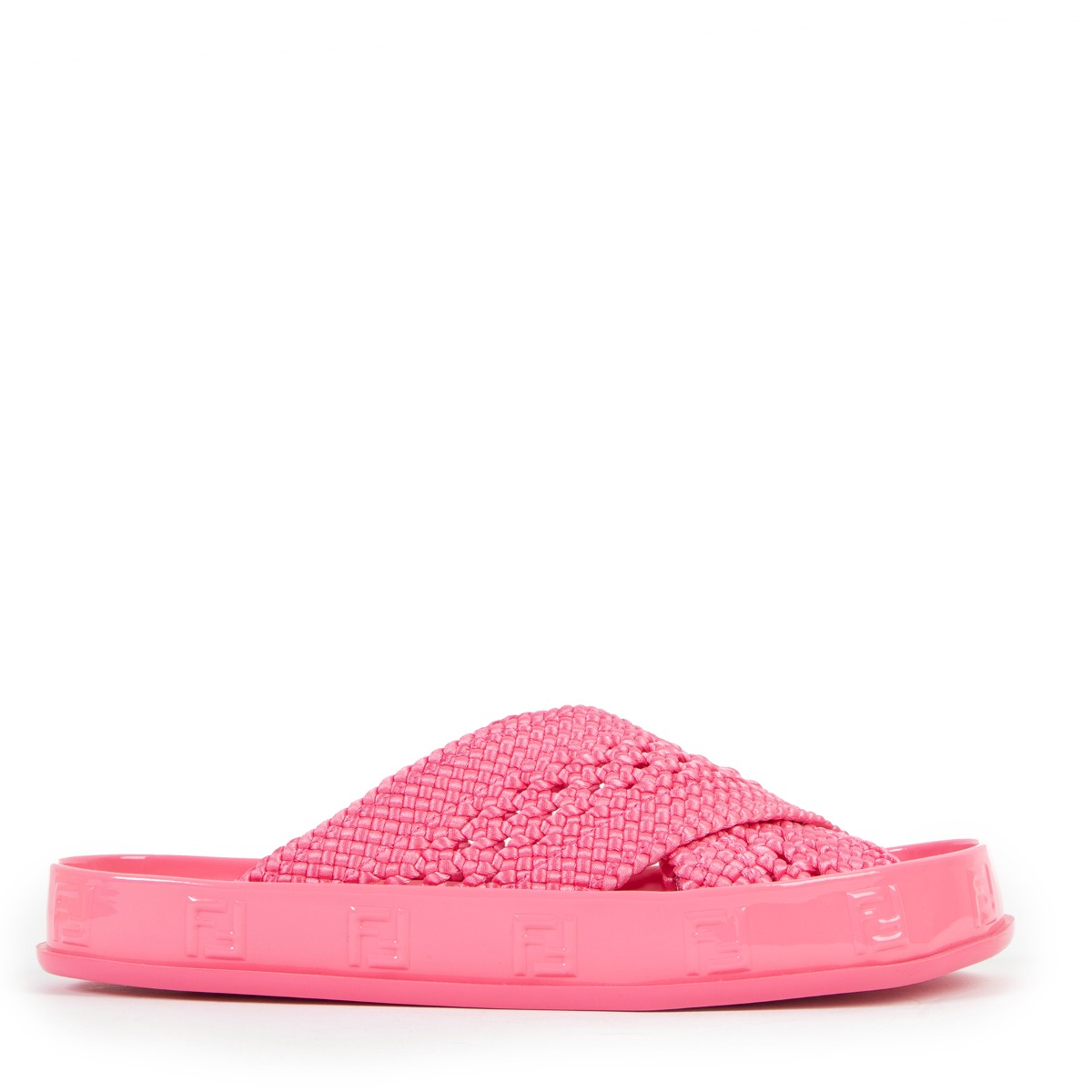 Fendi criss clearance cross fur slides
