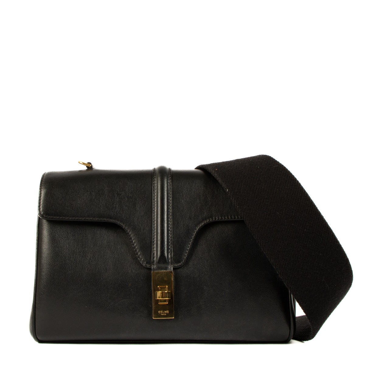 Celine Black Smooth Calfskin Teen Soft 16 Bag Labellov Buy