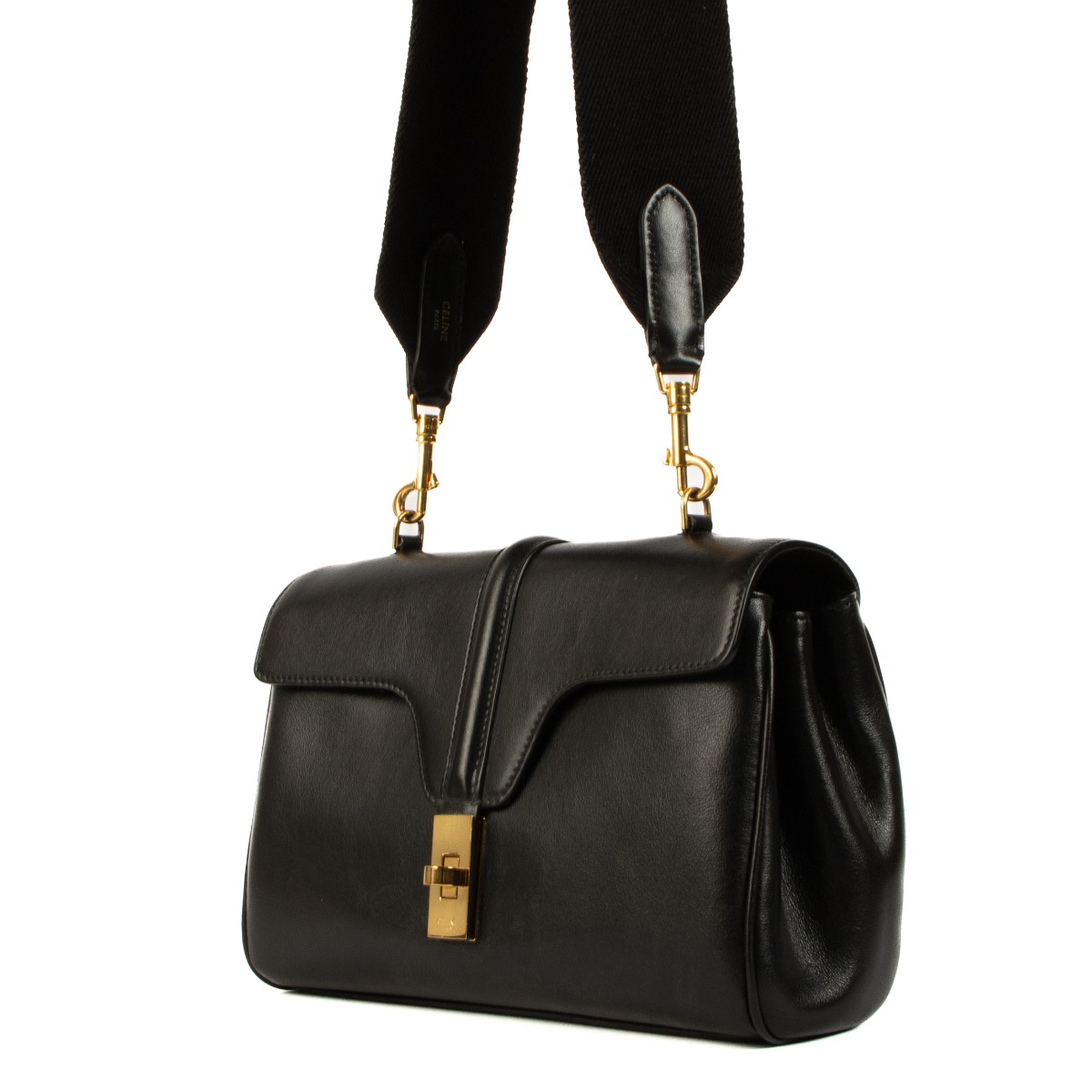 Celine Black Smooth Calfskin Teen Soft 16 Bag ○ Labellov