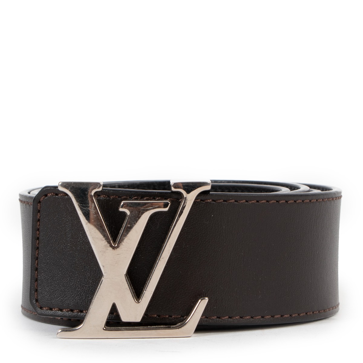 Leather belt Louis Vuitton Brown size S International in Leather - 31289185