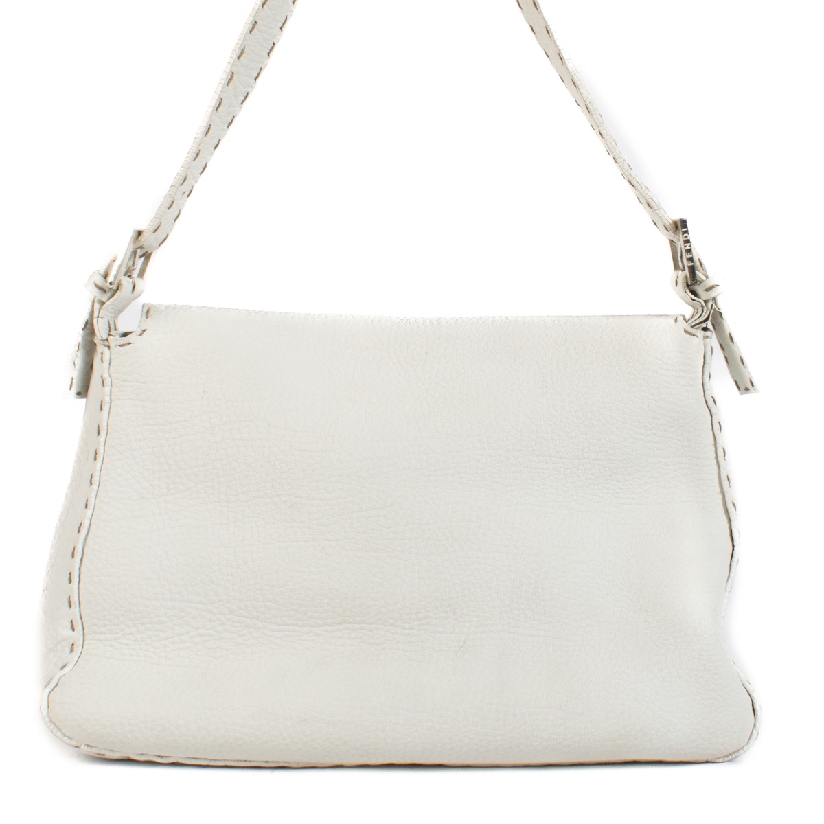 Fendi White Selleria Mamma Baguette Shoulder Bag ○ Labellov