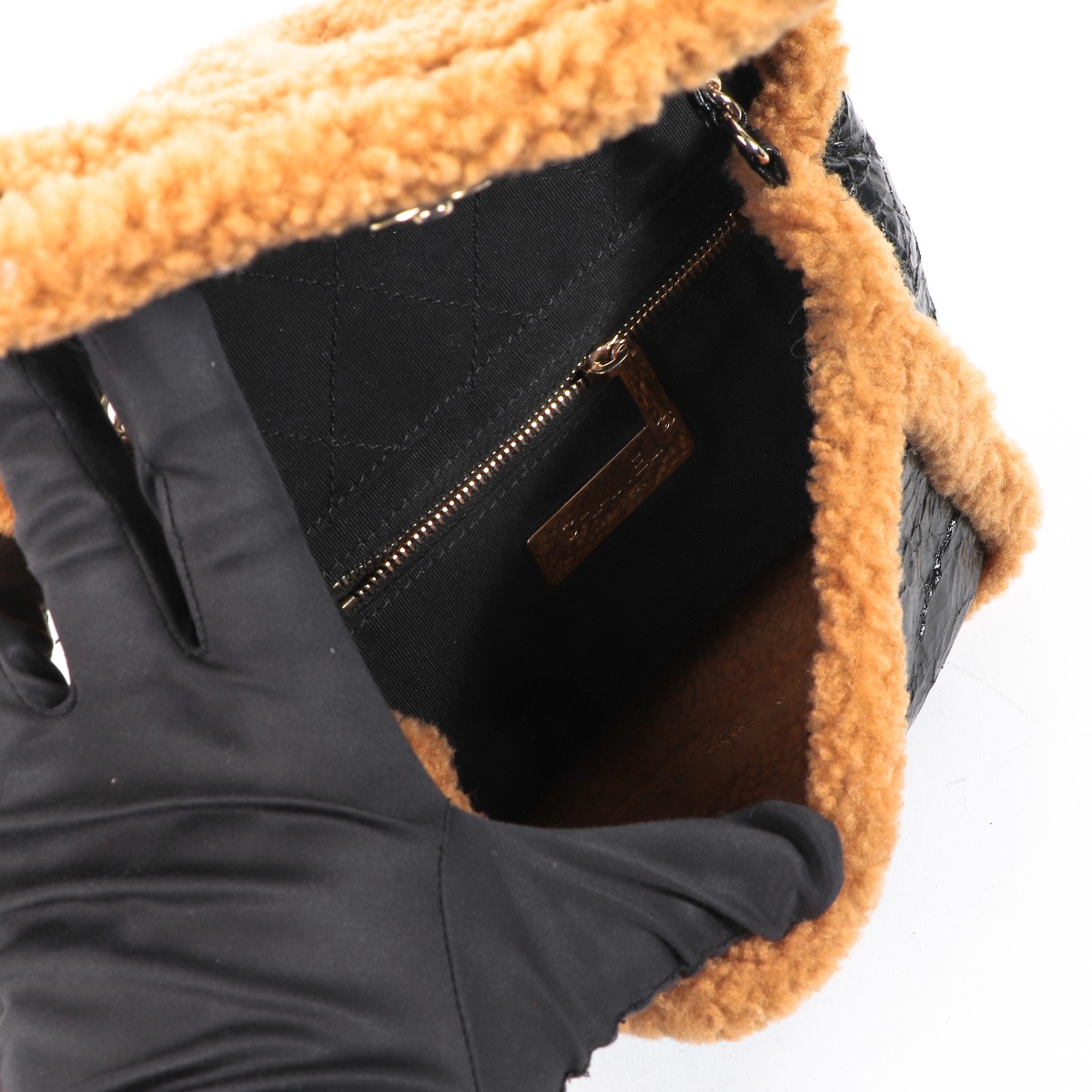 Chanel Crumpled Sheepskin Shearling CC Mania Flap Bag ○ Labellov