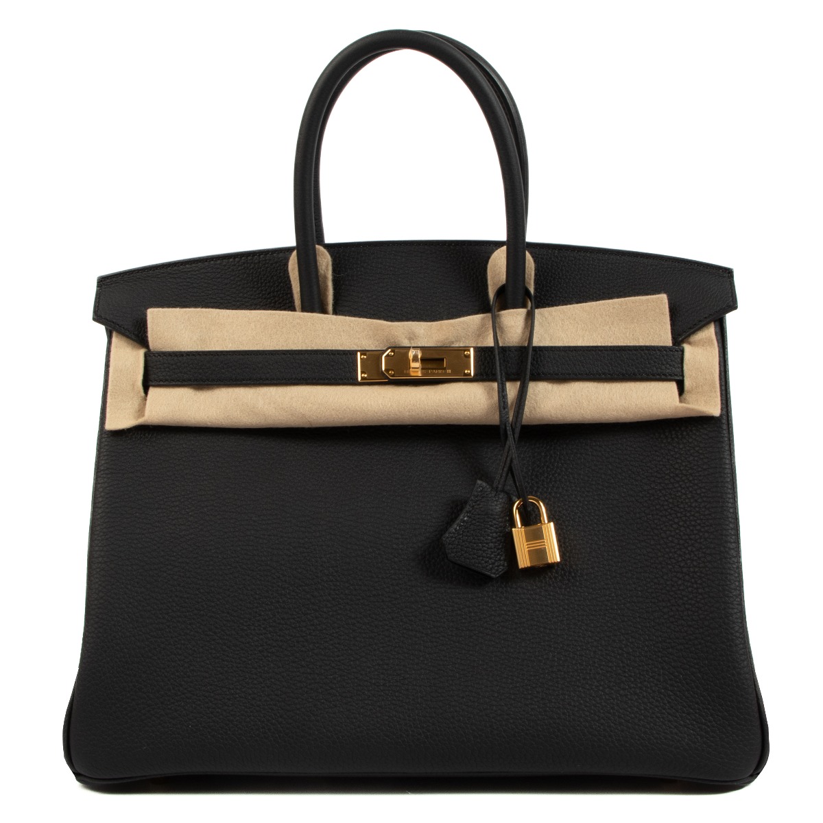 Hermes Black Togo Leather Gold Hardware Birkin 35 Bag Hermes