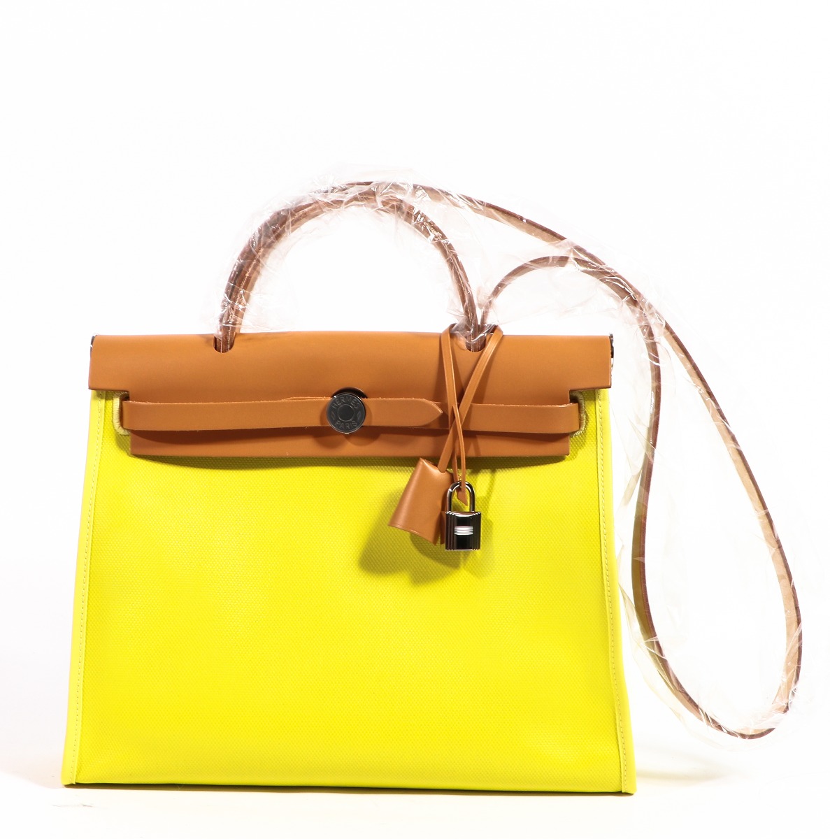 Herm s Herbag Zip 31 Lime Fauve Toile Berline Vache Hunter