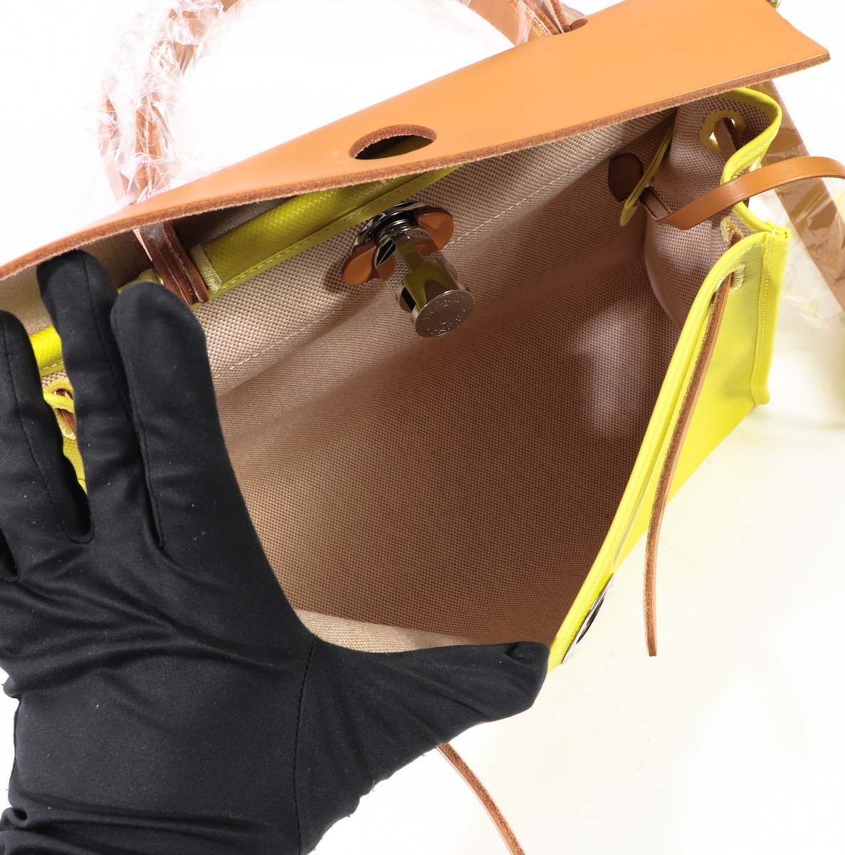 エルメス エールバッグ Herbag 31 ライム Hermès Herbag Zip 31 Lime & Fauve Toile Berline & Vache