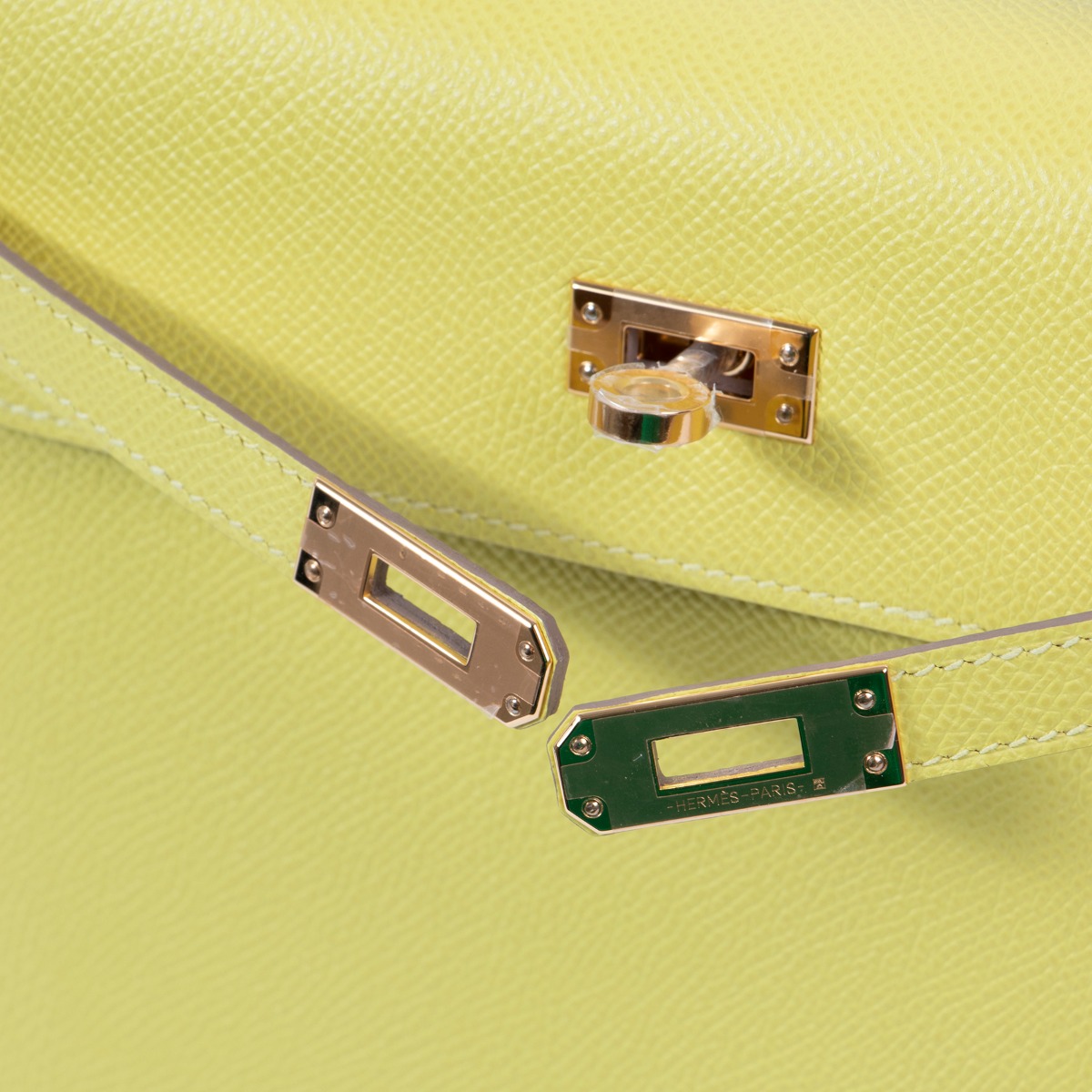 Hermès Kelly HSS 20 Nata/Lime Sellier Epsom Permabrass Hardware
