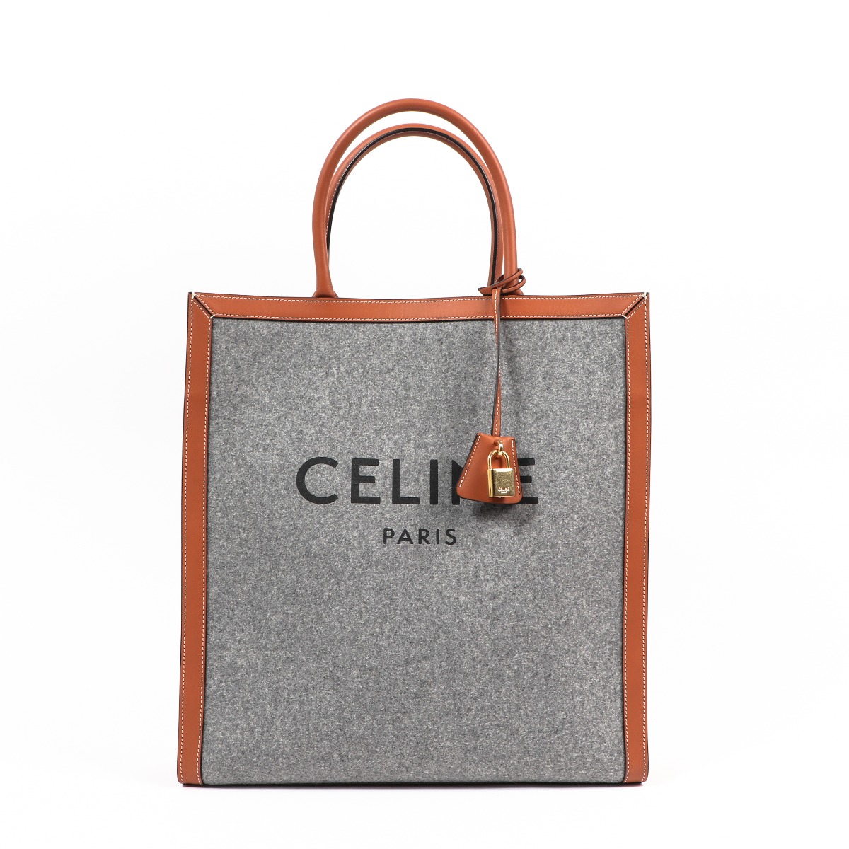 CELINE VIP Gift Orange Stripes Canvas Cotton Tote Shoulder