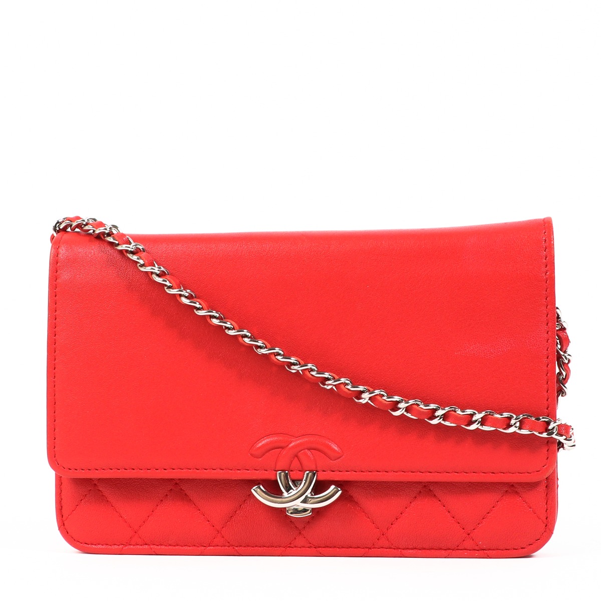 Chanel Red Urban Companion Wallet On Chain ○ Labellov