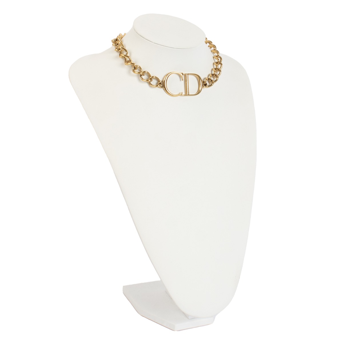 Dior by John Galliano Gold CD Chain Choker Necklace ○ Labellov