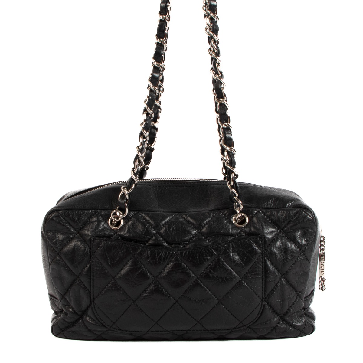 トートバッグ × ヴィンテージ(中古) Chanel Trendy CC Bowling Bag Chanel Navy Blue Quilted Lambskin Leather Large Trendy CC