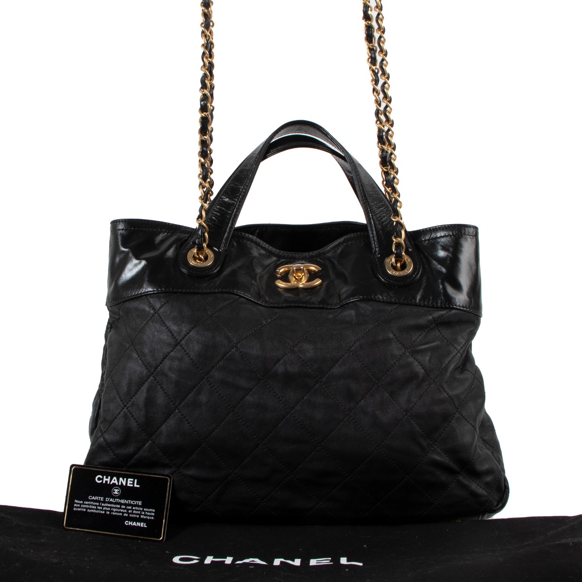 Chanel In The Mix Quilted Calfskin Small Shopping Tote Bag
