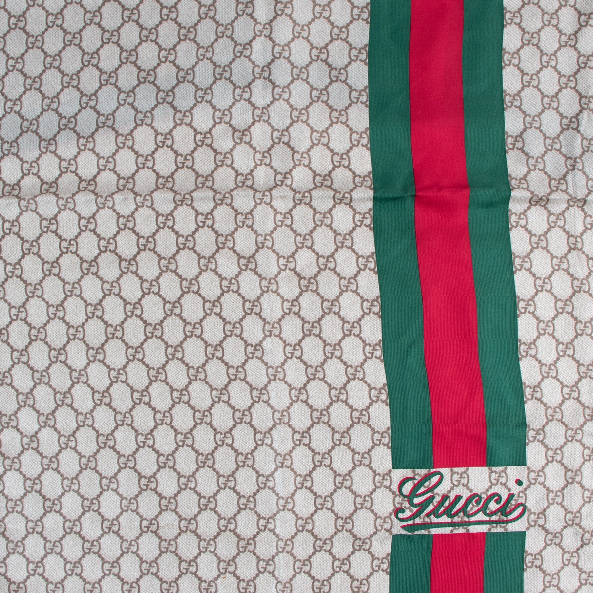 Gucci monogram deals silk scarf