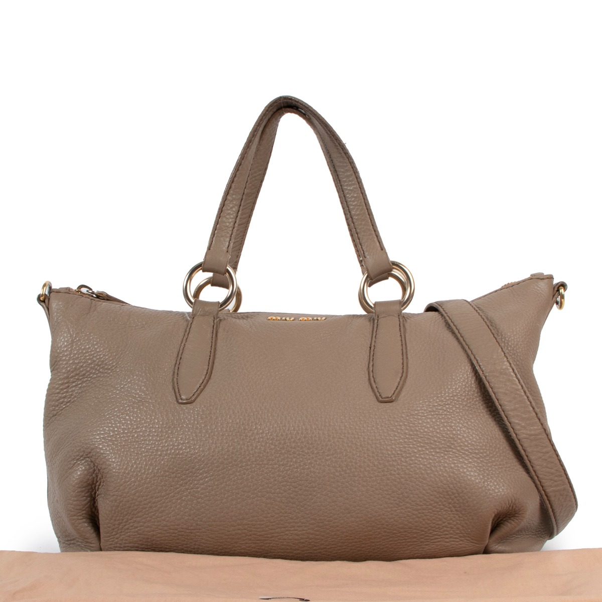 Vitello leather handbag Miu Miu Navy in Leather - 34342986