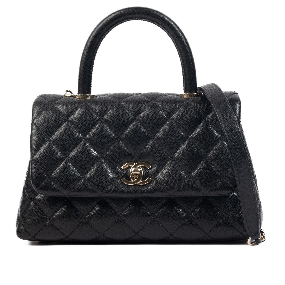 Chanel Black Caviar Leather Small Coco Handle Labellov Buy