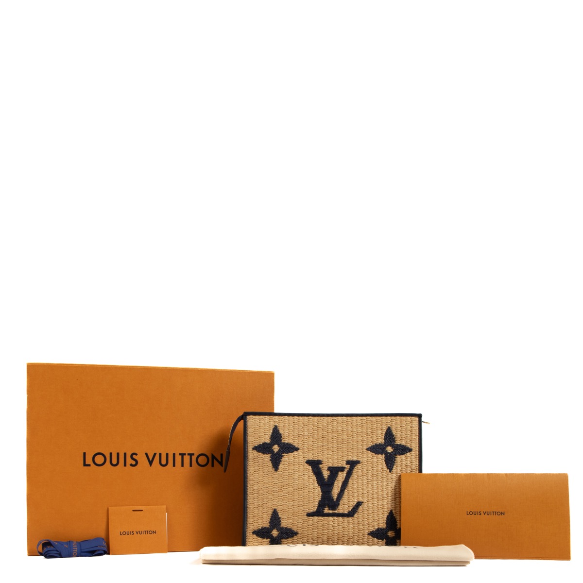 Louis Vuitton Raffia Blue Poche toilette 26 Clutch ○ Labellov