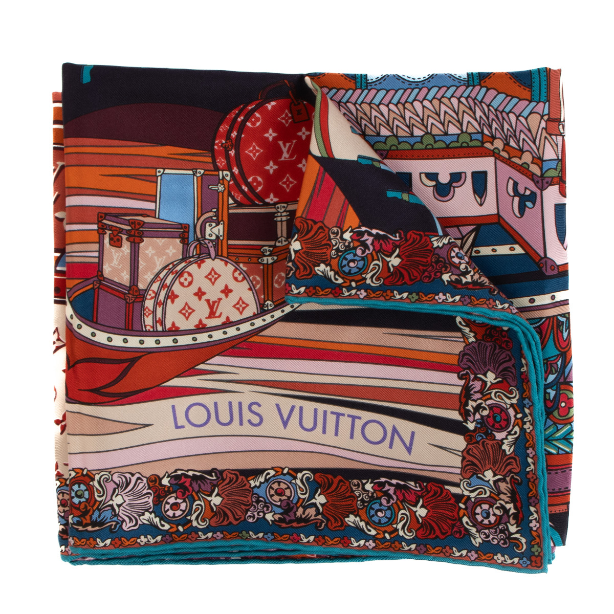 Louis vuitton multicolor silk scarf top