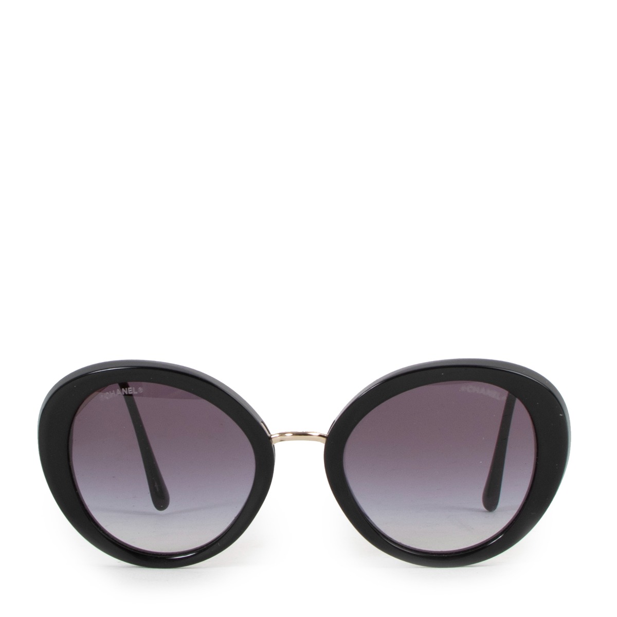 Chanel 5398 Black Round Butterfly Sunglasses ○ Labellov ○ Buy