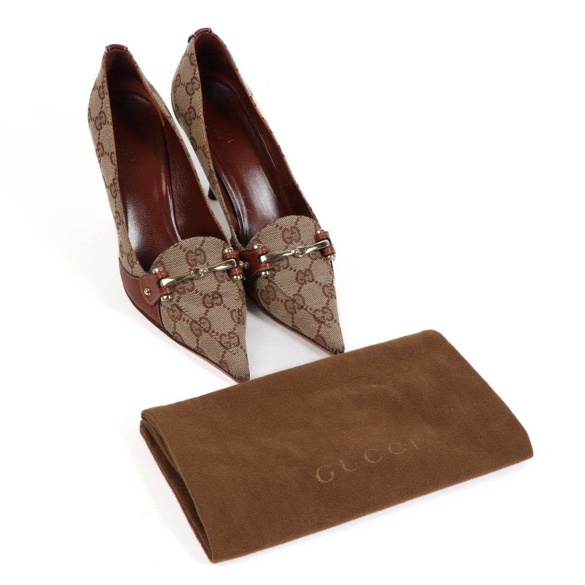 Gucci GG Canvas Horsebit Heels - Size 37 ○ Labellov ○ Buy