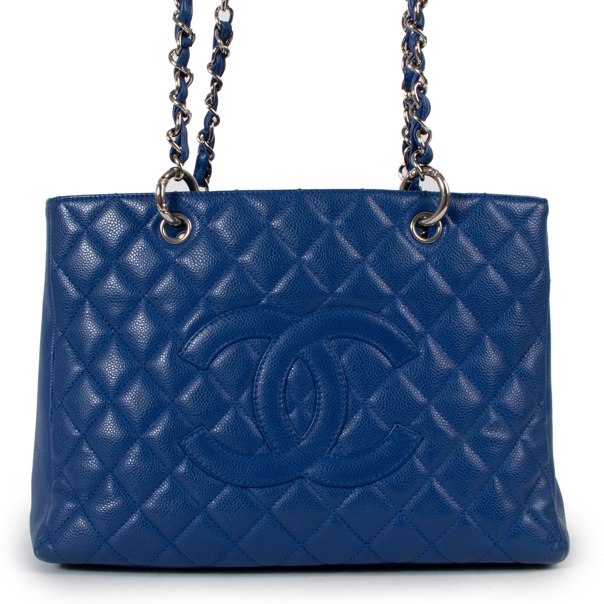 Chanel Electric Blue Caviar Leather GST Grand Shopping Tote Bag