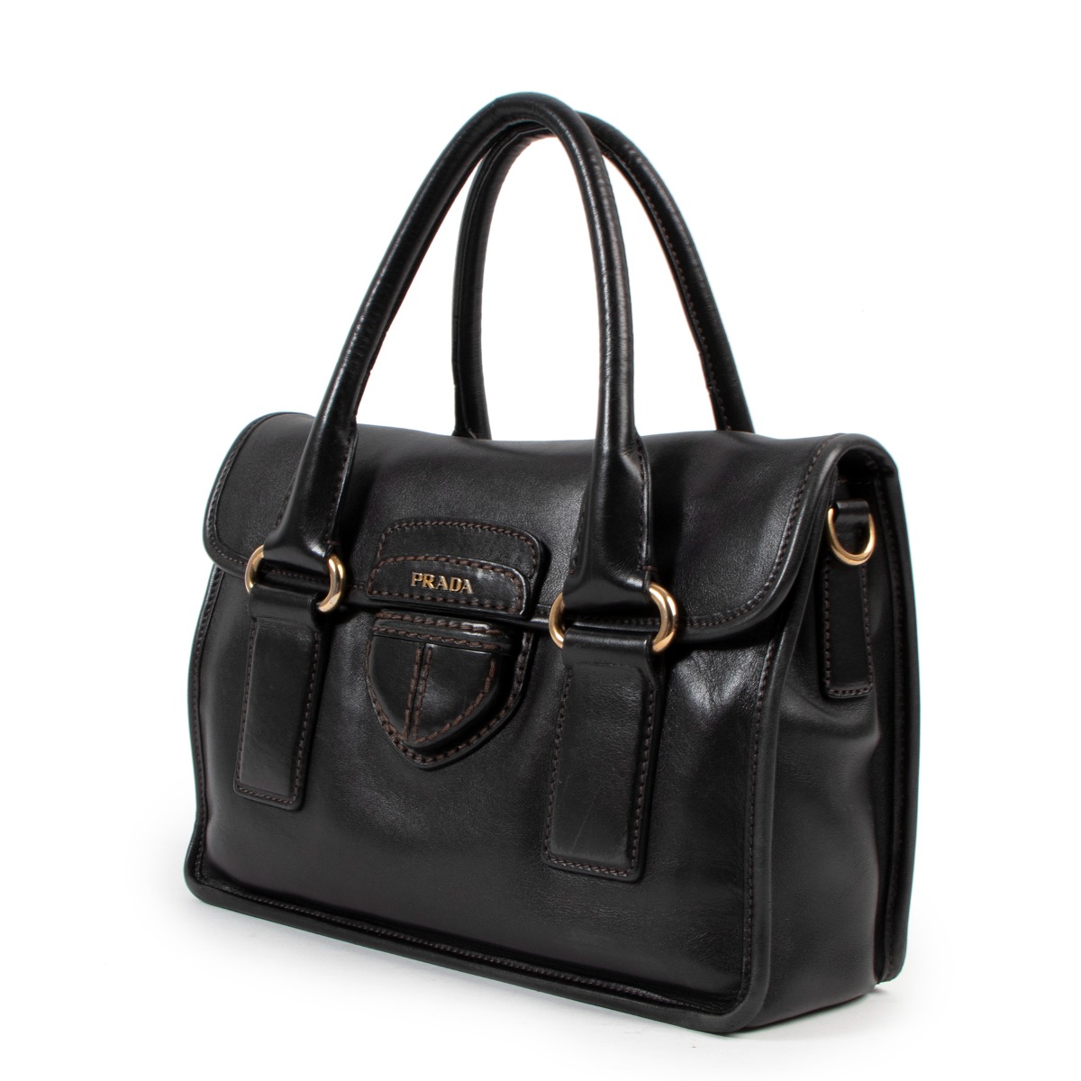 Prada Black City Calf Small Handbag ○ Labellov ○ Buy and