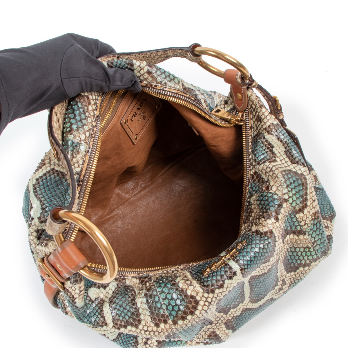Prada Pitone Azzurro Python Hobo Bag ○ Labellov ○ Buy and