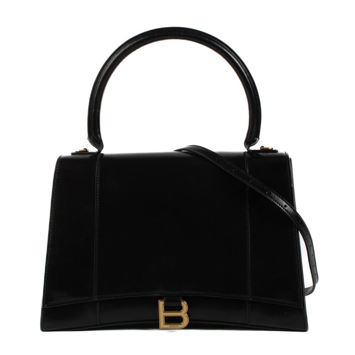 Balenciaga Black Leather Medium Hourglass Bag ○ Labellov