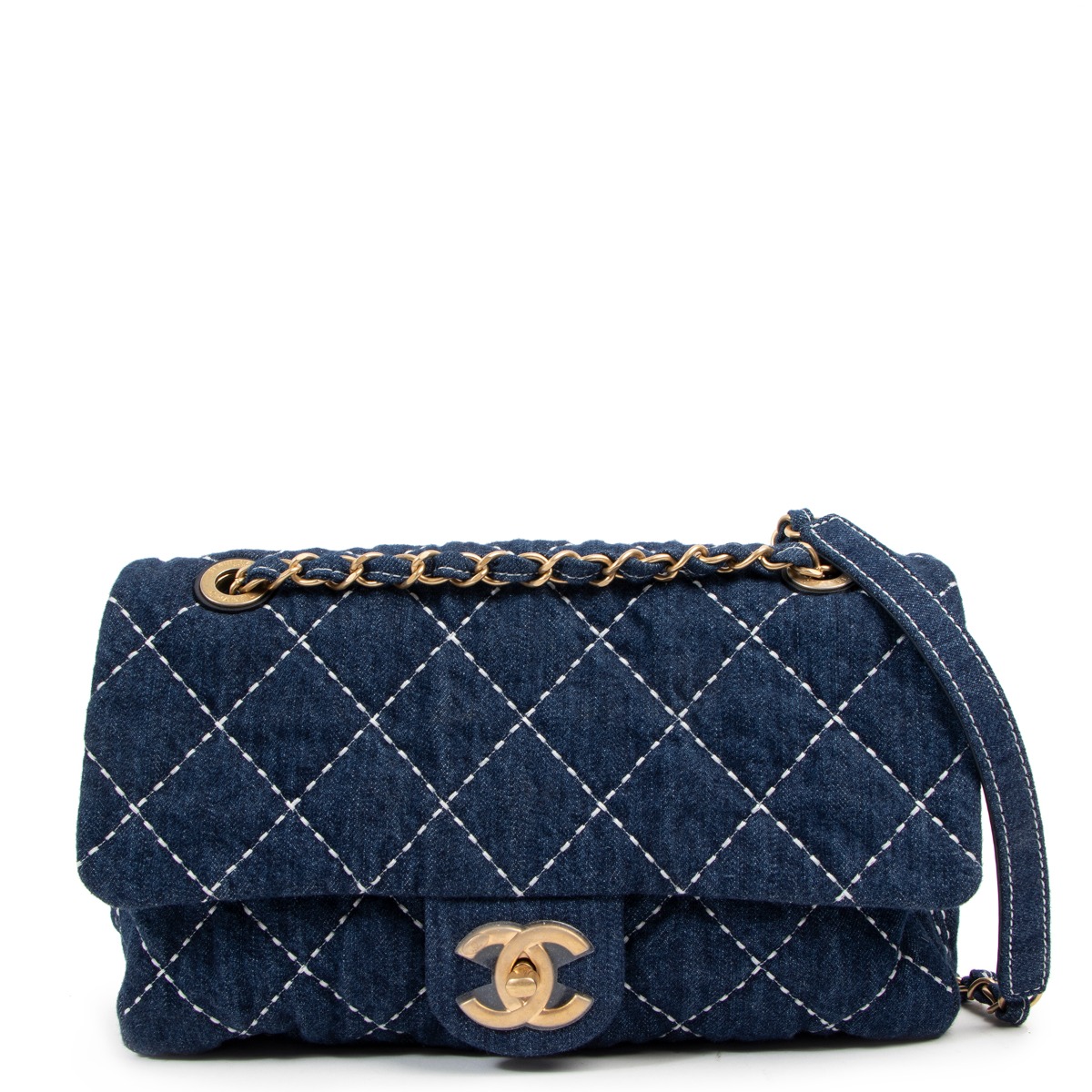 Chanel 20C Blue Denim Classic Flap Bag ○ Labellov ○ Buy and Sell Authentic  Luxury