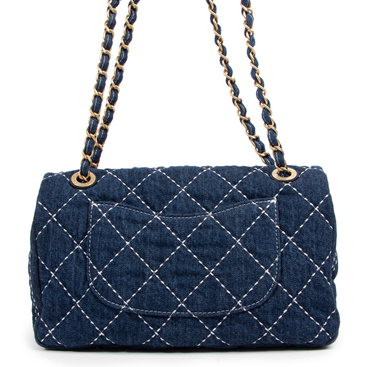Chanel 20C Blue Denim Classic Flap Bag Labellov Buy and Sell