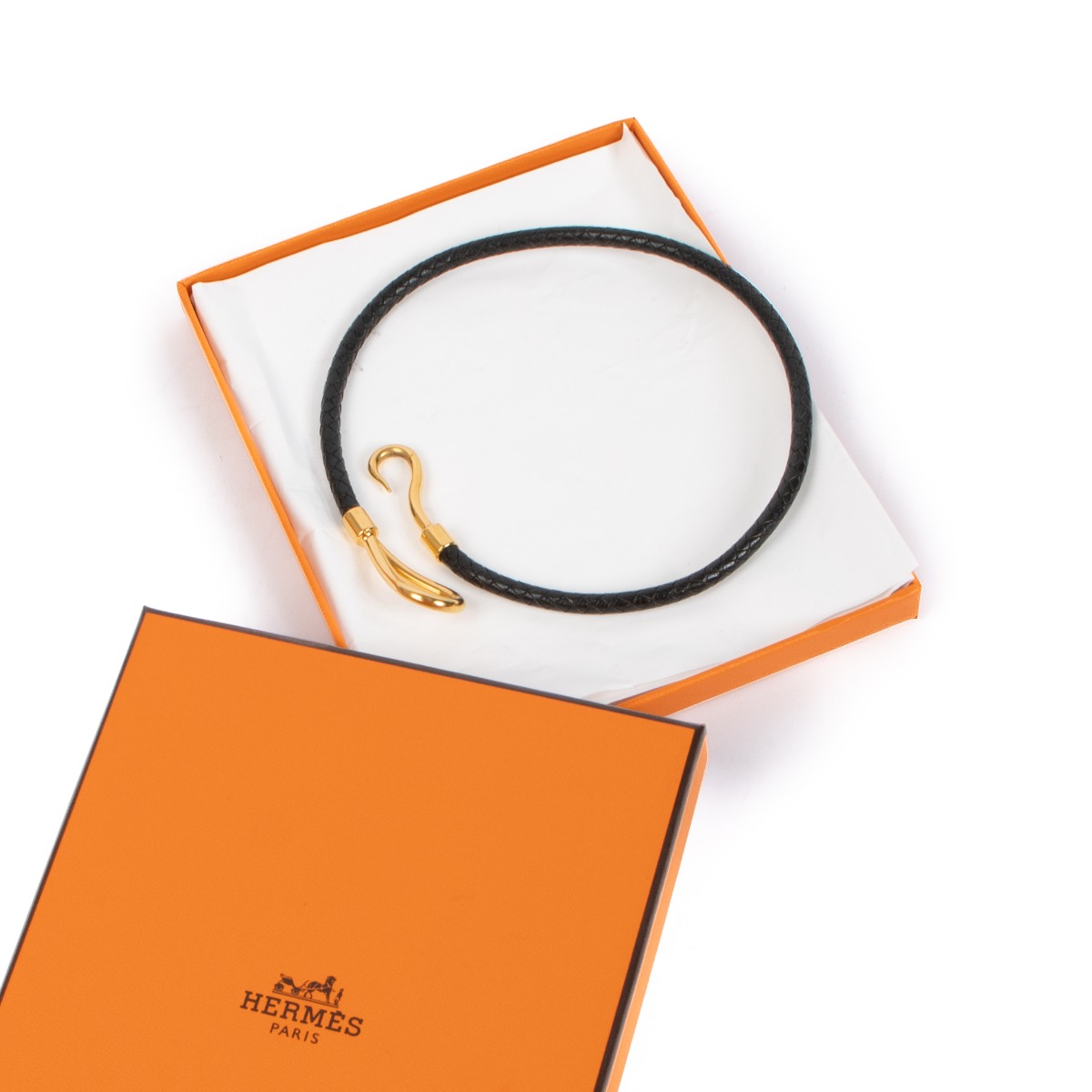 Hermès Black Jumbo H Necklace/Double Tour Bracelet
