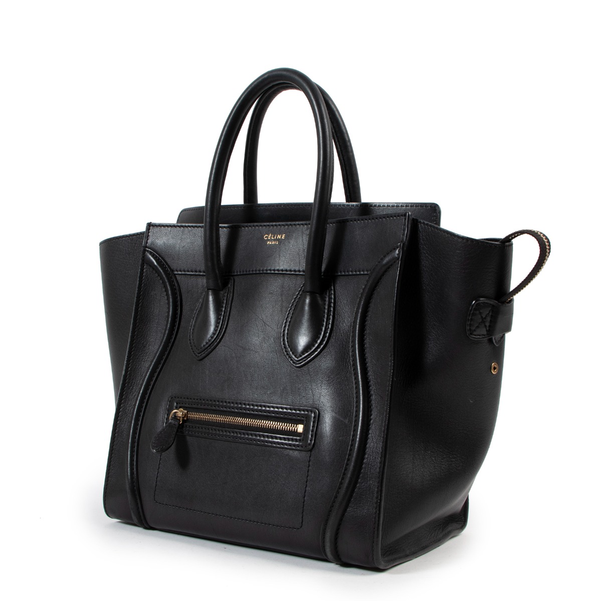Celine black leather bag store