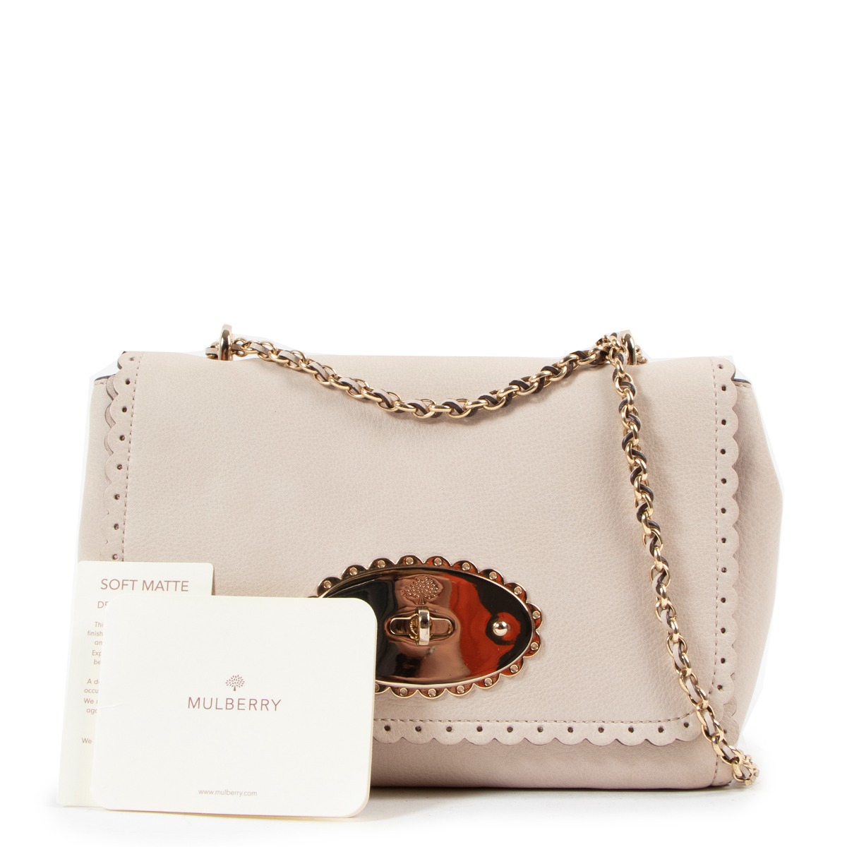 Mulberry Chalk Cookie Lily Pebbled Leather Bag ○ Labellov ○ Buy