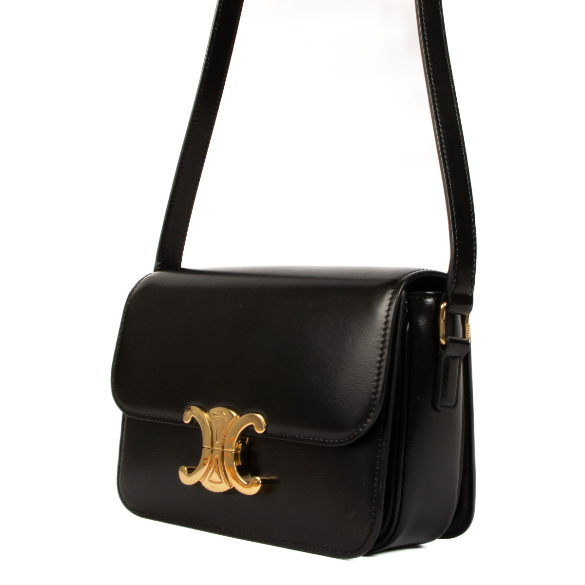 Celine Black Teen Triomphe Crossbody Bag Labellov Buy and Sell Authentic Luxury