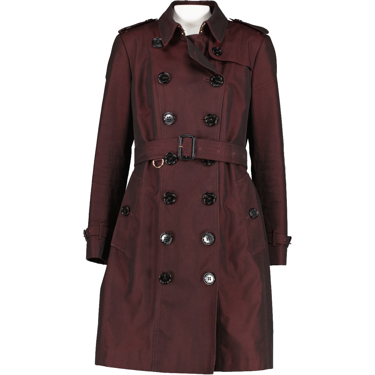 Burberry Burgundy Trench Coat With Wool Lining ○ Labellov
