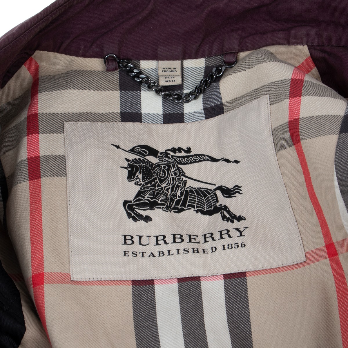 Burberry Mid-length Burgundy Trench Coat ○ Labellov ○ Buy