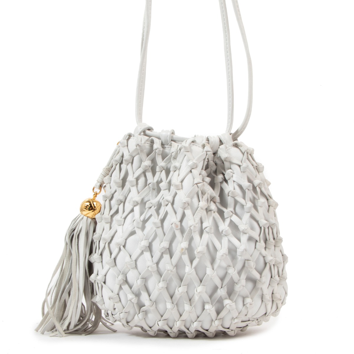 White leather sales bucket bag