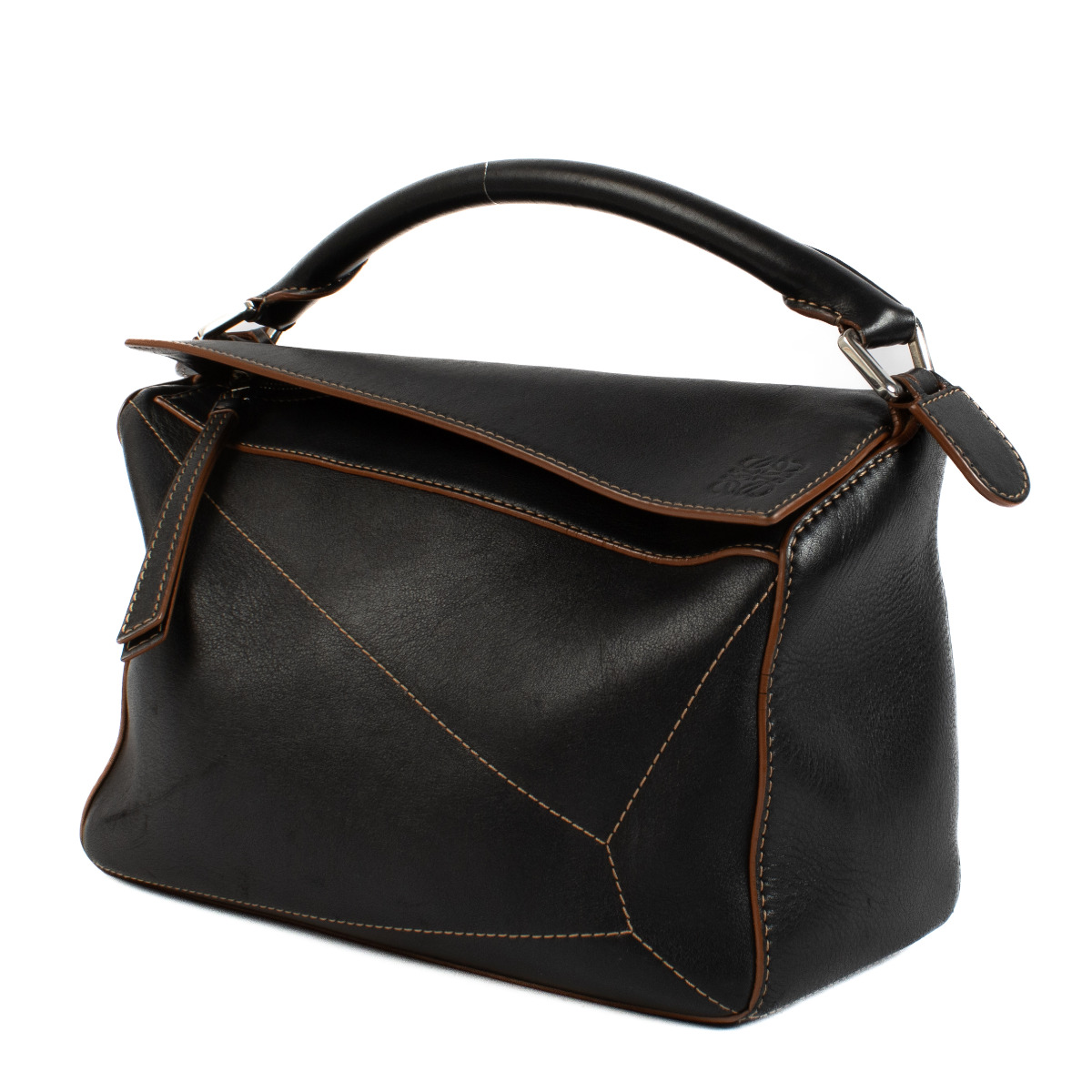 新品 大人気商品  Medium Tan and Black Loewe Puzzle and Buy ○ Labellov ○ Bag バッグ
