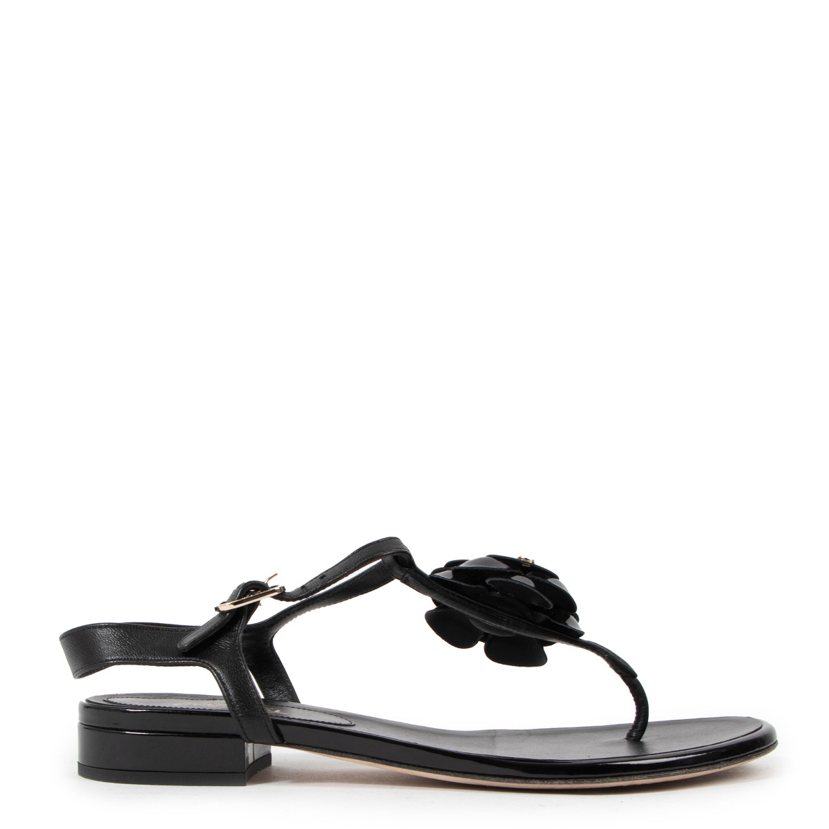 Chanel Black Camellia Sandals - size 37 ○ Labellov ○ Buy and