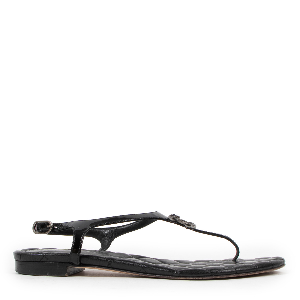 Chanel black flip 2025 flops