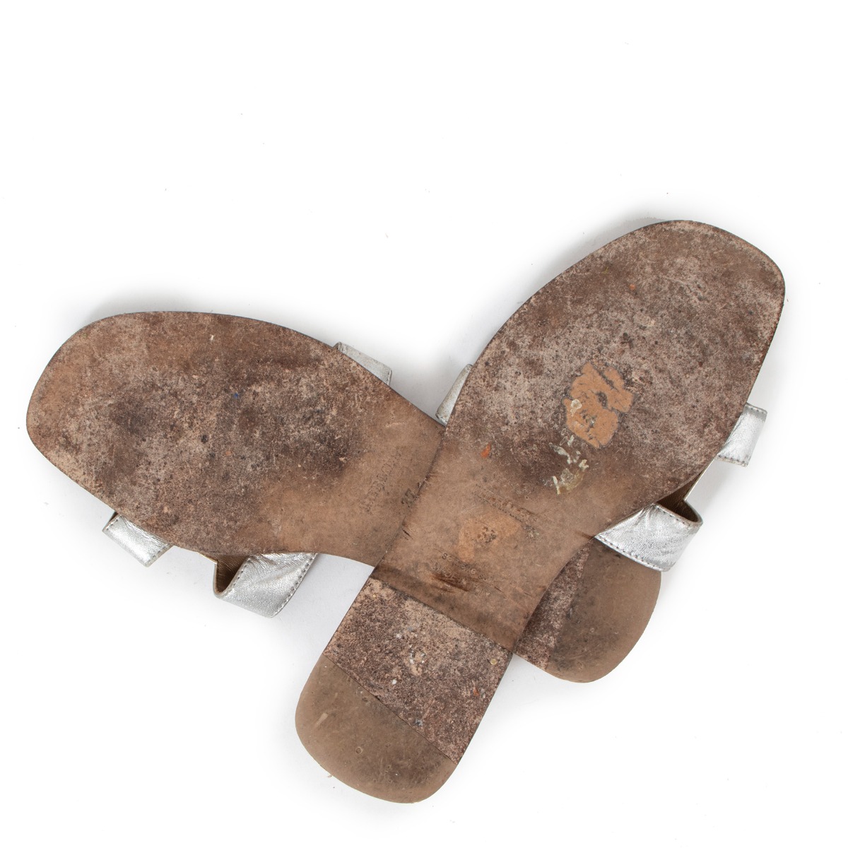 Herm s Silver Leather Oran Sandals Size 37 Labellov Buy and