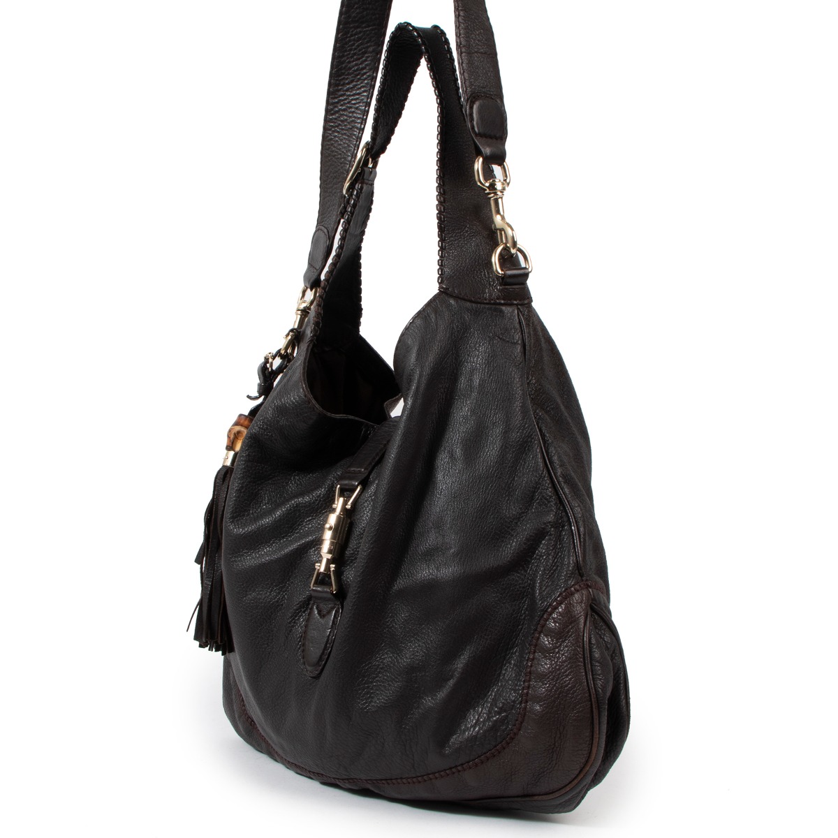 Gucci Black Leather Large New Jackie Hobo Bag Labellov Buy and Sell Authentic Luxury