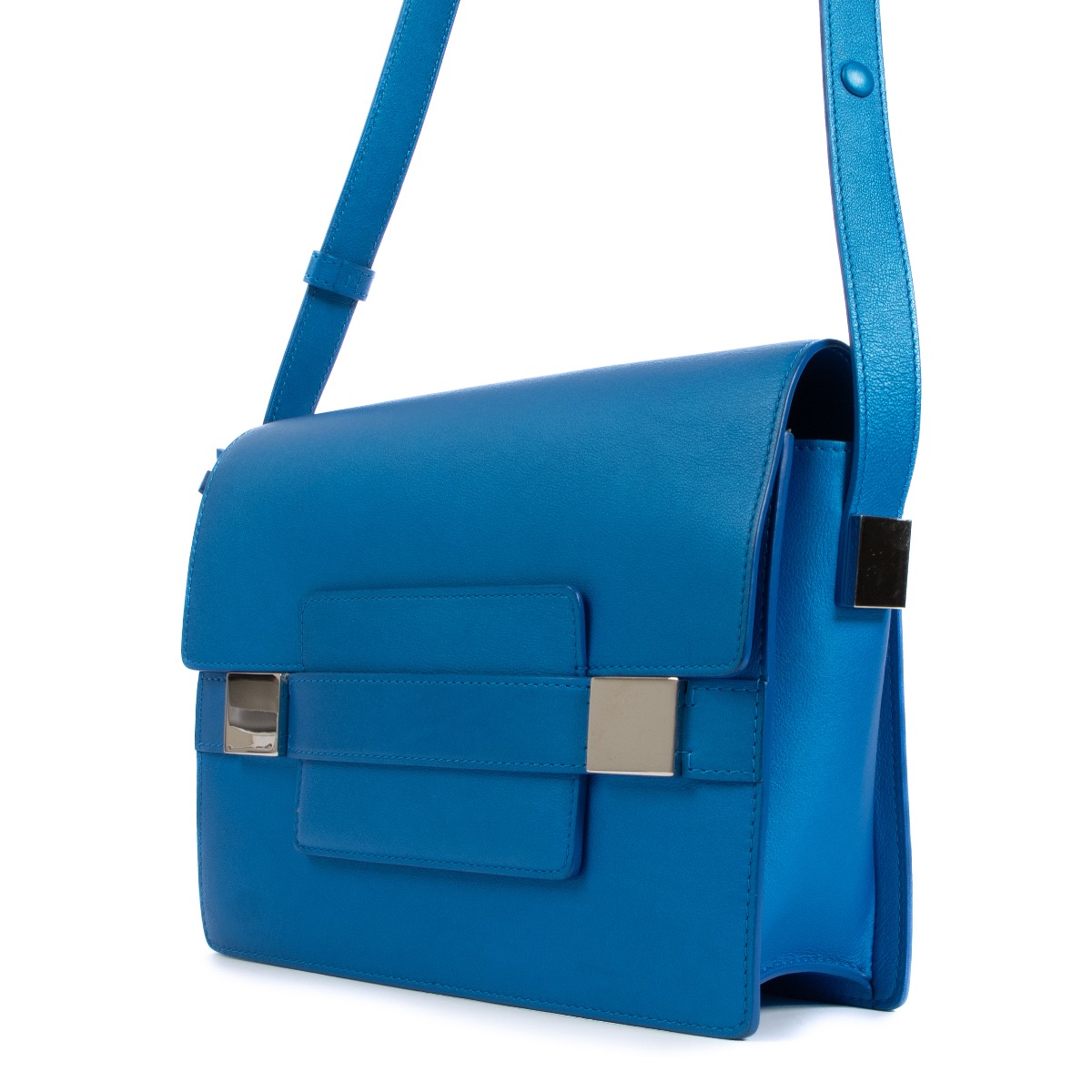 Pre-owned Delvaux Madame Mini Leather Handbag In Blue